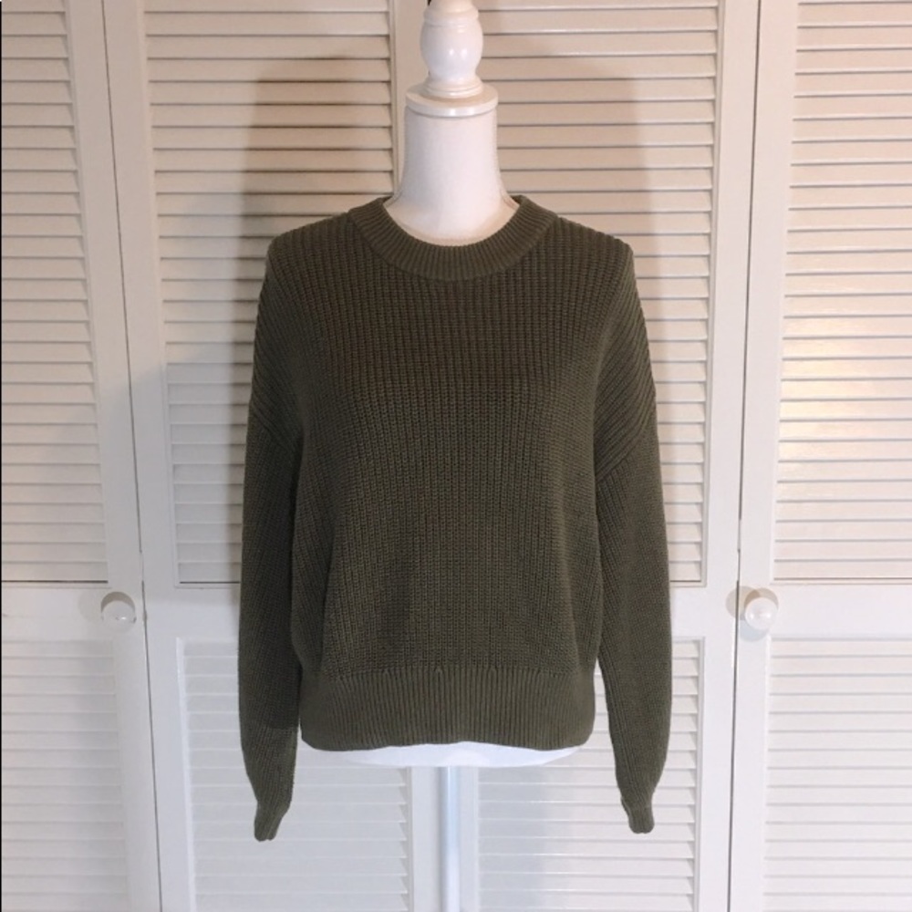 H&M Olive Crew Neck Sweater